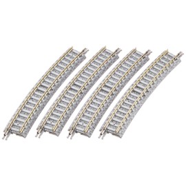 TOMIX 1865 N Gauge Curved PC Rail C391-15-PC F, 4-Piece Set