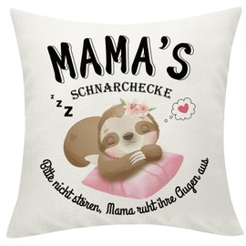 Yamonic Gifts for Mum Mother's Day Gift Birthday Gift for Mum Sloth Gift Sloth Cushion Cover 45 x 45 cm Gift for Mother's Day Mum's Snoring Corner Gift Mum Cushion Cover
