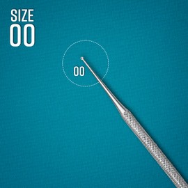 Buck Dermal Ear Wax Remover Cleaning Distel Round Safe Tip with Strong Handle Stainless Steel (Size 00 Angle Sharpe)