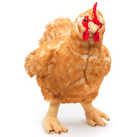 Uni-Toys - Brown Hen with Egg - 37 cm (Height) - Plush Chicken Bird - Plush Toy, Soft Toy (BH-13028)