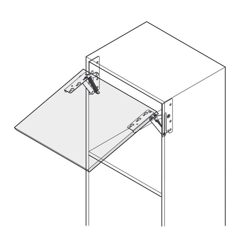 Sprung Swing Up Flap Hinge Set 2 x 180N Zinc