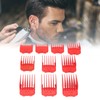 10pcs Professional Hair Clipper Guide Comb Red Hair Trimmer Cutting