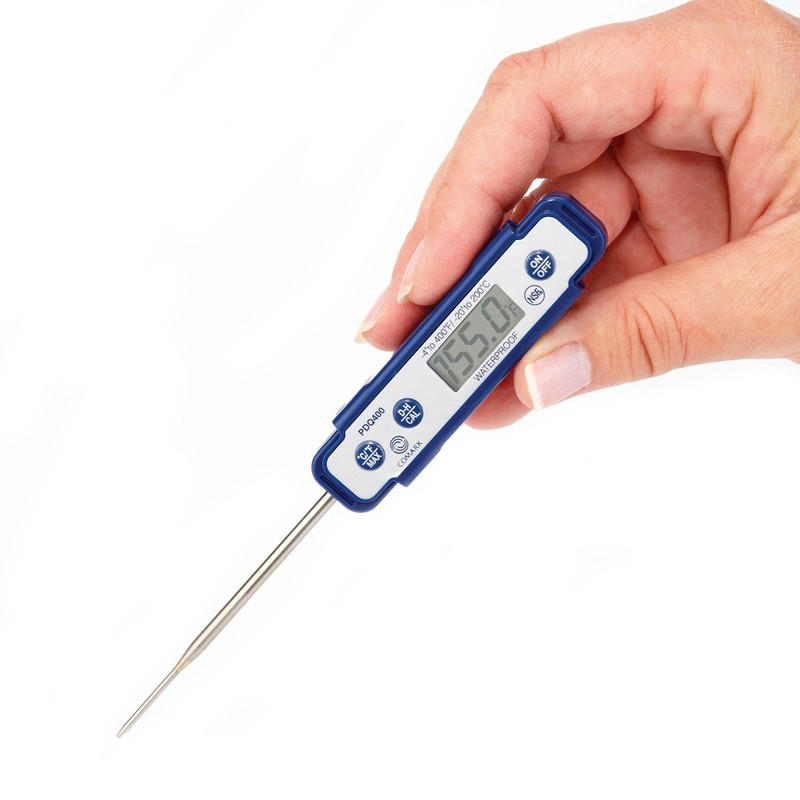 Comark PDQ400 High Speed High Accuracy Dishwasher Safe Thermometer,Blue,4/5(W)x 6(L)"/