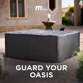 MSpa Buckle Spa Cover, Waterproof Polyester Taffeta Thermal Protection for The MSpa Oslo Hot Tub with Tightening Rope and Buckle System, Charcoal Gray