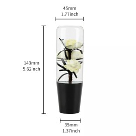 Unbranded VIP 15CM JDM Clear White Real Flowers Manual Car Gear Shift Knob Lever Shifter