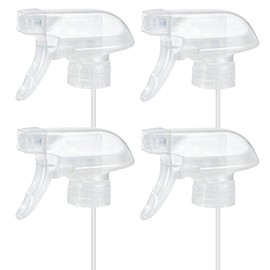 HOMBYS 4 Pack Clear Trigger Sprayers Replacement Spray Nozzles with Mist Stream Sprayer for 8oz/16oz Glass Spray Bottles for Home, Kitchen, Garden and Office,Cleaning Solutions-Quality Sprayer