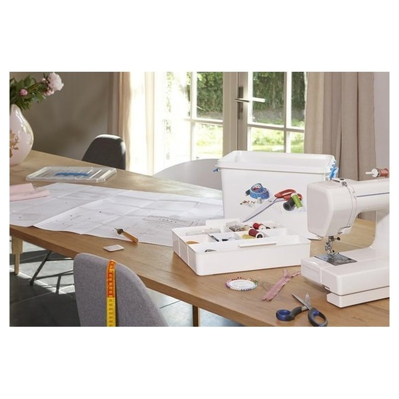Sunware Q-Line Sewing Box with Insert, White, One Size
