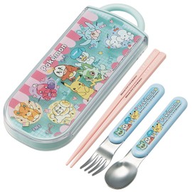 Skater TACC2AG Children's Lunch Box Trio Set, Chopsticks, Spoon and Fork, Antibacterial, Easy to Open Slide Type, Made in Japan