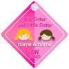 Big Sister And Little Sister On Board Car Sign New