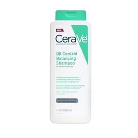CeraVe Champú equilibrante de control de aceite, champú aclarador con ceramidas y ácido hialurónico, elimina el aceite y deja el cabello hidratado, pa
