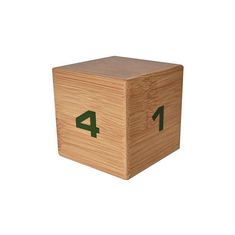 Miracle TimeCube - Natural Bamboo Wood, 1-4 Minute Timer for