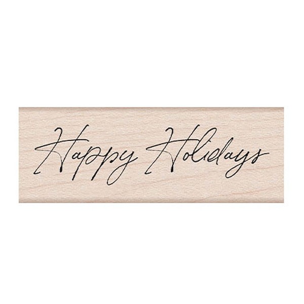 Hero Arts C6470 Wood Block Stamp, Handwritten Happy Holidays