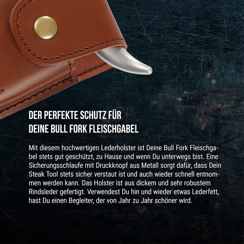 Steak Champ Leather Holster for Bull Fork Meat Fork: Leather