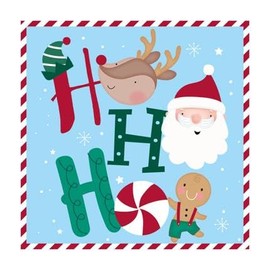 Eurowrap Assorted Christmas Cards Xmas Cute Santa, 2 Designs Merry Christmas and HoHoHo - Pack of 12