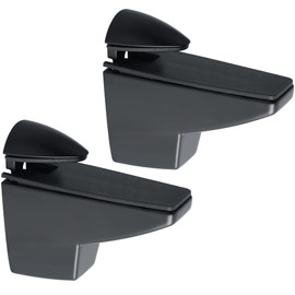 Sayayo Adjustable Wood/Glass Shelf Bracket Glass Support Wood Holder, Fish Mouth Type Clip Adaptive 5-25mm Thickness Shelf, Zinc Alloy Black Finished, 2 Pcs, EBL006B-2P