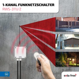Extra Free 1 Channel Wireless Mains Switch Kit, 1 set, rws 311 J/Z