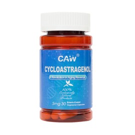 CAW Hypersorption Cycloastragenol 98% 5mg 30 Capsules | Anti-Aging Telomerase Activation | DNA Health Immunity Boost Telomere Length | Enteric-Coated Capsules (1 Bottle)