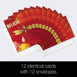 Tree-Free Greetings - All Occasion Cards - Artful Designs - 12 Greeting Cards + White Envelopes - Made in USA - 100% Recycled Paper - 4 x 6 - Believe (FS66548)