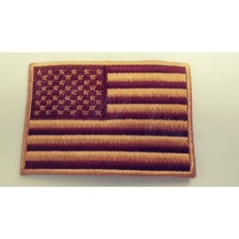 Lakeshore Trade AMERICAN FLAG PATCH - US DESERT TAN SUBDUED SHOULDER USA embroidered iron-on