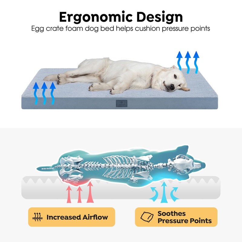 Veehoo Elevated Raised Dog Bed+Removable Dog Bed Mat-Cooling Outdoor Medium