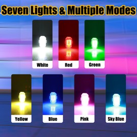 LINASHI Mini Strobe Lights, USB Rechargeable 7 Colors LED Road Flares Emergency Light, High Brightness IP68 Waterproof Riding Anti-Collision Night Signal Light, (4Pcs)