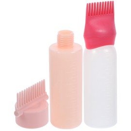 minkissy 2pcs Hair Oil Applicator Bottles Root Comb Bottles Set 120ml for Home Salon