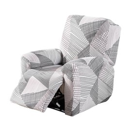 Recliner Chair Cover, Anti Scratch Machine Washable Lazy Boy Recliner Cover, Stretching Printed Sofa Slipcovers with Pockets, Elastic Slipcover Furniture Protector for Pet, Kids (Stripe Print)