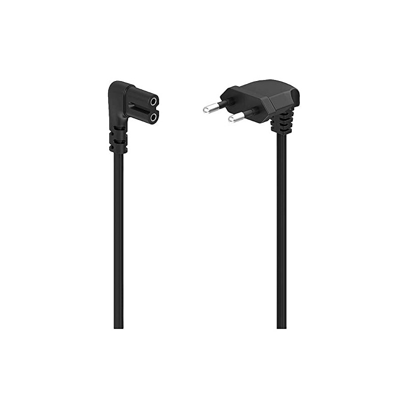 Hama Power cable, angled, 2 pin, Euro plug, 5 m