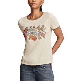 Lucky Brand Women's Ringer Tee, Antique White