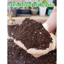 TOYPOPOR Potting Soil for All Indoor Houseplants, Contains Perlite, Peat Moss, Coco Coir and Rice Charcoal, Well Draining Potting Mix Light, Aerated Texture for Healthy Plant Roots and Fast Growth 6qt