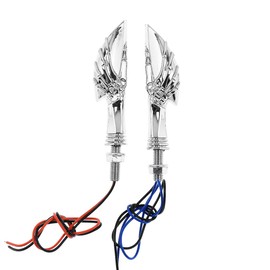 HDBUBALUS Skull Turn Signals LED Blinker Indicator Light Fit for Harley Crusier Bobber Chrome