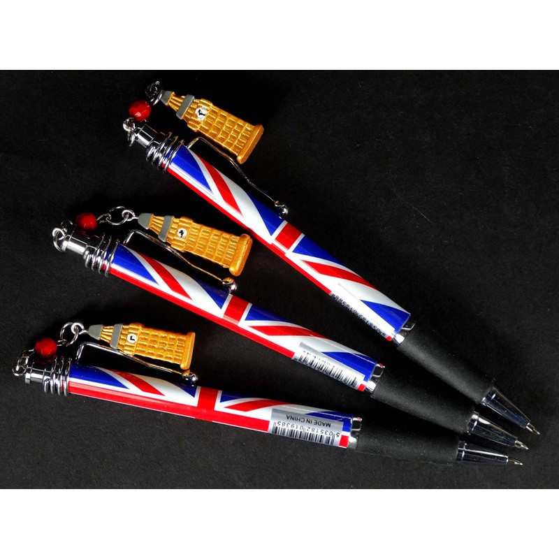 Pens Big Ben Charm Silver Clip Rollerball with Union Jack