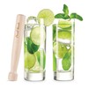 Final Touch Mojito Glass & Muddler Set - 2 10oz