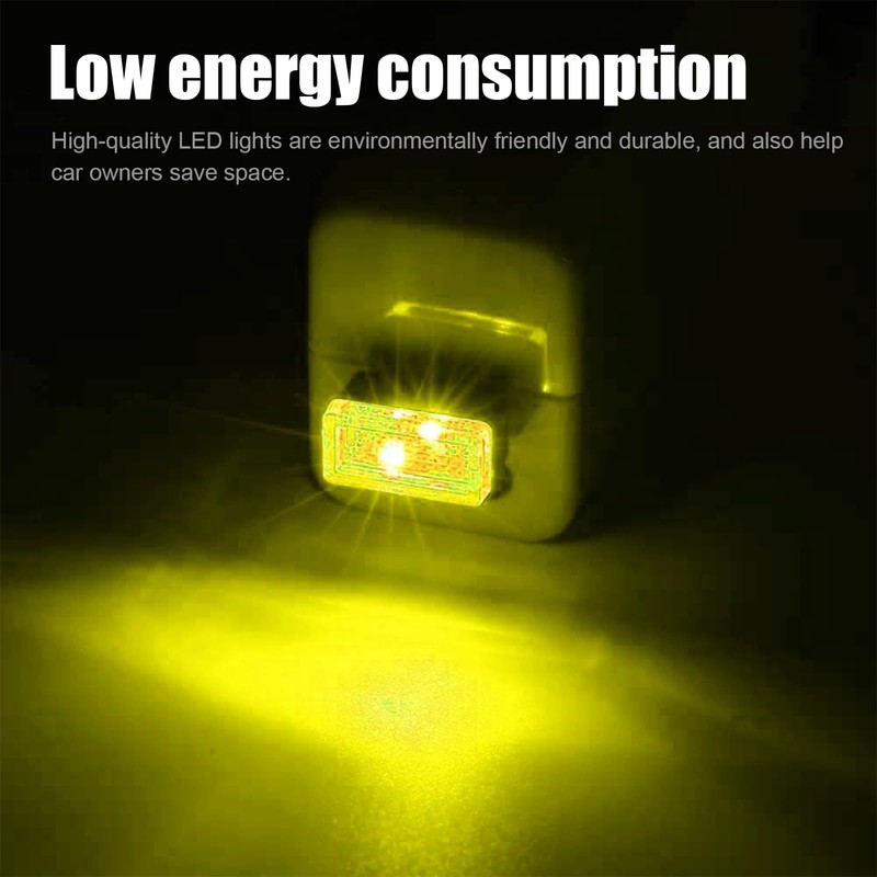 Ziciner 4 PCS USB LED Car Interior Atmosphere Lamp, Portable