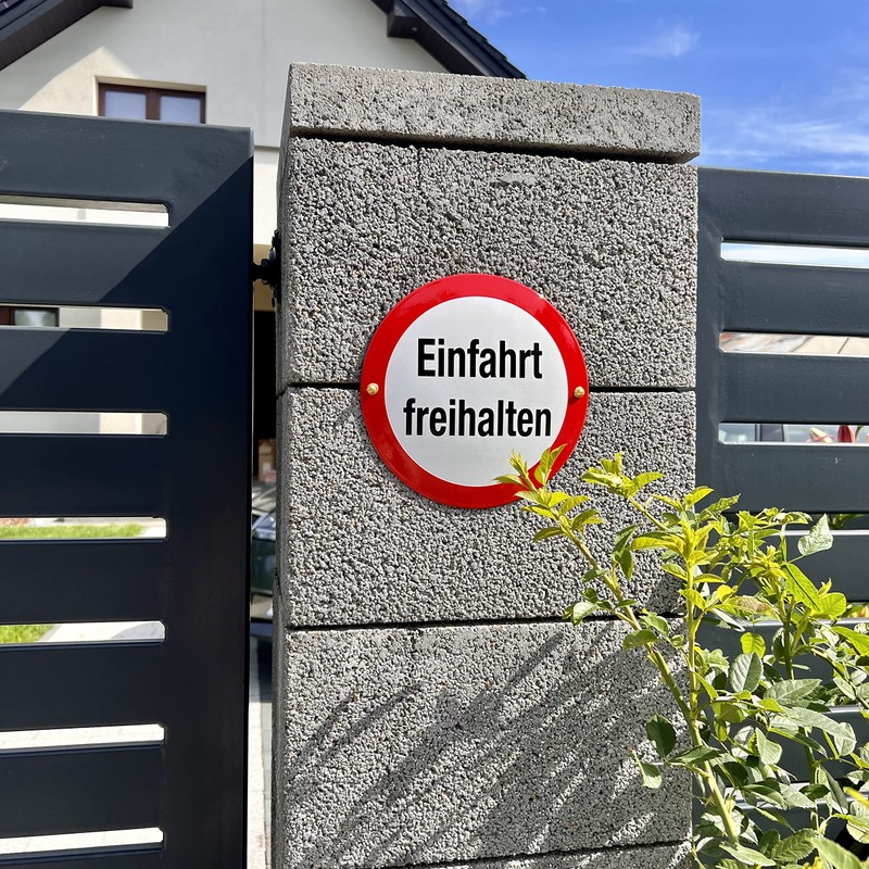 Sosenco Einfahrt freihalten Schild – Kreis 20 cm – Keramik