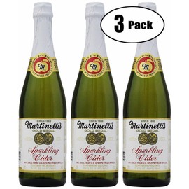 Martinelli's Sparkling Apple Cider Juice, 25.4oz Glass Bottle (Pack of 3)
