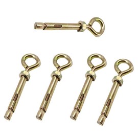 Aoktorkit 5Pcs Expansion Anchor Bolts M10*80 Eye Shield Bolts Expansion Screw Bolts with Closed Hooks for Concrete Masonry Brick Wall Fixings
