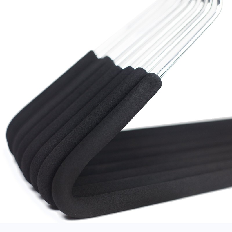 HUJI Heavy Duty Open Ended Easy Slide Chrome Trouser Hangers