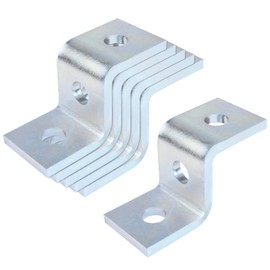 6 Pcs Z Shape Connector Bracket for 1-5/8"x 1-5/8" Strut Channel, Accept 1/2" Bolt, 3 Hole Z Shape Fitting, Galvanized Steel Joint Bracket, Thickness 5.8mm