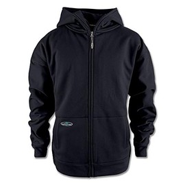 Arborwear Tech Double Thick Mens Zip Up Hoodies - Heavy Duty Zipper Hoodies For Men With Snap Collar and Gusseted Arms, Black - Large