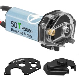 WOAEIUOS 050 50T Brushed Motor with Transparent Acrylic Aluminum Alloy Transmission Gearbox for 1/24 RC Crawler SCX24 AX24 Upgrade(Black)