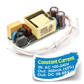 Chanzon LED Driver 300mA (Constant Current Output) 36V-66V (Input 100-240V AC-DC) (12-20) x1W 12W 15W 18W 20W Power Supply 300 mA Lighting Transformer Drivers for High Power COB Chips (PCB Board)