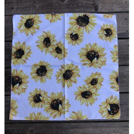 Unbranded NEW POLYESTER SUNFLOWER PRINT SCARF BANDANNA WRAP QUILTING BAG PURSE CUSTOM MADE