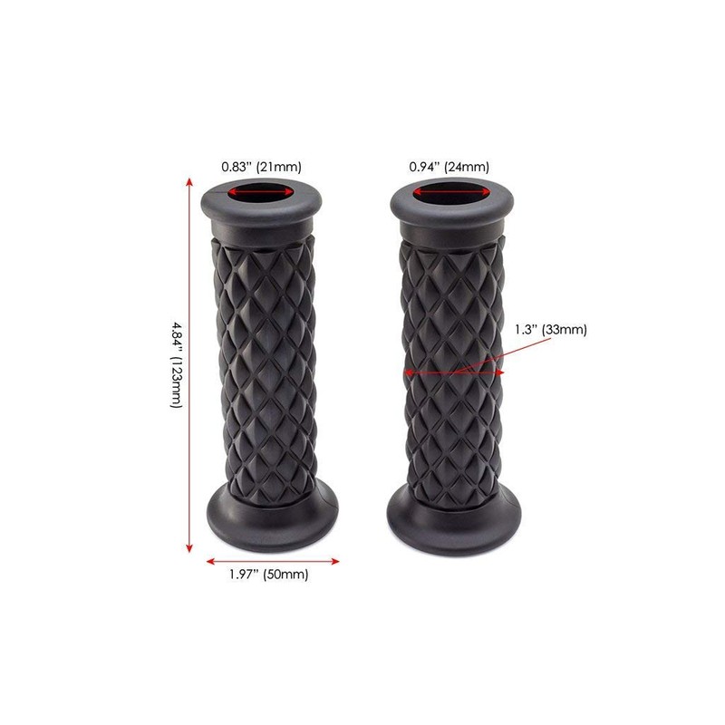 Motorcycle Hand Grips for 7/8 inch Handlebars | Diamond Style