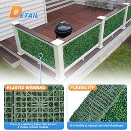 TANG by Sunshades Depot Artificial Dark Boxwood Double Color Fence Privacy Screen Evergreen Hedge Panels Fake Plant Wall 20"x20" inch (1pc)