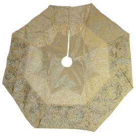Kurt S. Adler 50" Gold and Ivory Sequin Tree Skirt