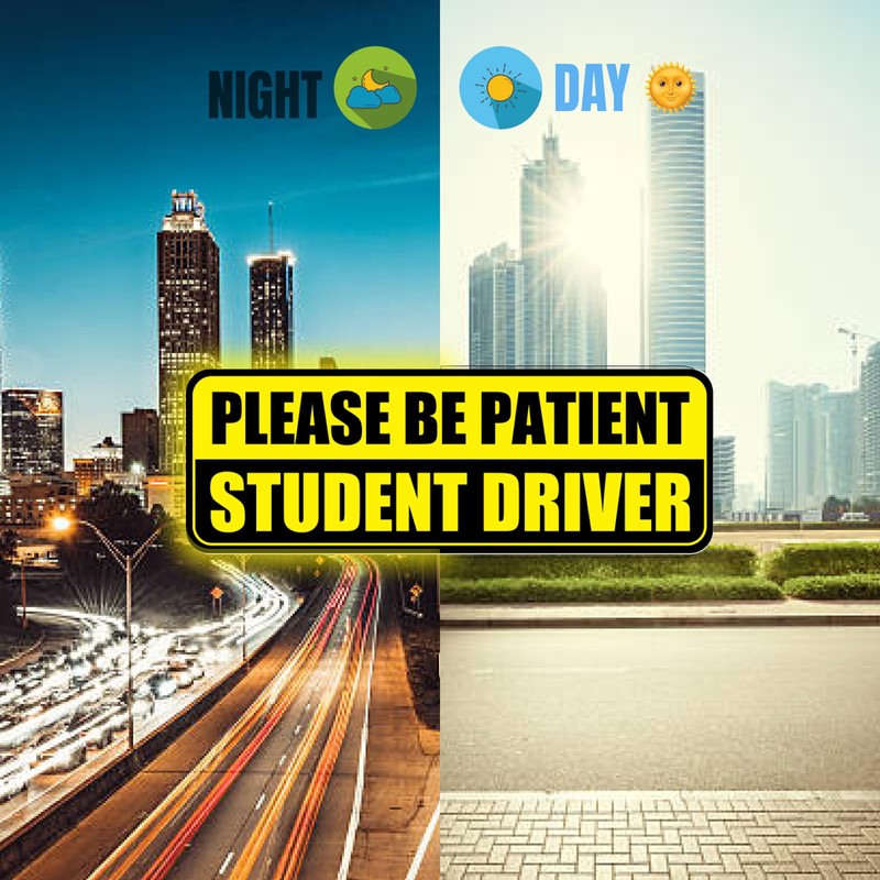 Lusinus Student Driver Magnet for Car - 3-Pack Reflective Magnetic