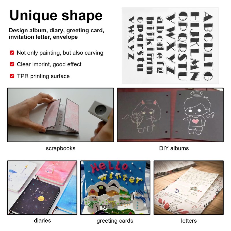 5Pcs Transparent Stamp TPR DIY Journal Scrapbooking Capital Lower Case