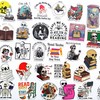 50Pcs Funny I Love Reading Stickers Cute Skeleton Reading Inspiring