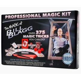 Bill Blagg Professional Magic Kit - Includes Magic Wand & 375+ Easy to Learn Magic Tricks for Kids & Teens - Beginners/Intermediate Magic Set - Ages 6+ - Ideal Gift for Boys & Girls